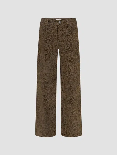 Frame Women's Le Slim Palazzo Leopard-print Jeans In Green