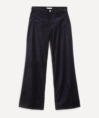 Frame Women's Le Slim Palazzo Modern Pocket Jeans In Navy Velvet In Blue