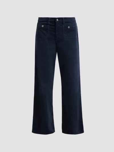 Frame Women's Le Slim Palazzo Modernist Pocket Corduroy Pants In Blue