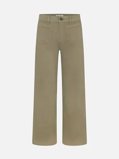 Frame Women's Le Slim Palazzo Modernist Pocket Crop Jeans In Green