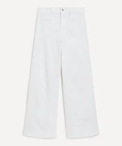 Frame Women's Le Slim Palazzo Modernist Pocket Jeans In White