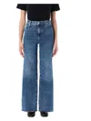 Frame Le Slim Raw Hem Palazzo Jeans In Blue