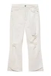 Frame Women's Le Super High Crop Mini Boot Jeans In Au Natural Destruct In Multi