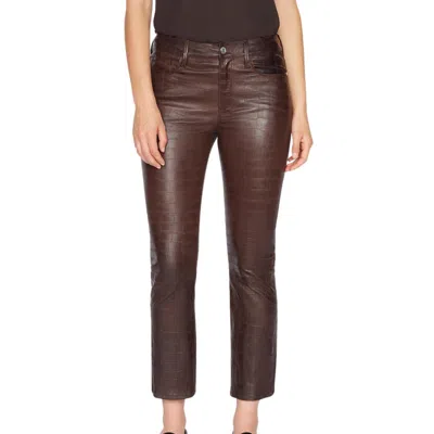 Frame Women's Leather Le Crop Mini Boot Pants In Americano In Brown