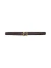 Frame Women's Leather Square Buckle Belt In Dark Brown In Brown