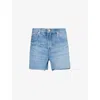 Frame The Vintage Relaxed Raw-hem Recycled-denim Shorts In Libra