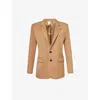 FRAME FRAME WOMEN'S LIGHT CAMEL EVERYDAY NOTCH-LAPEL WOOL-BLEND BLAZER