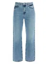 Frame Light Blue High-waisted Straight Ankle Jeans Le Jane In Blue