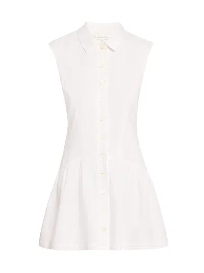 Frame Women's Linen Cap-sleeve Mini-shirtdress In White