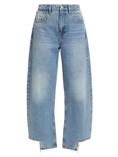 Frame Women's Long Barrel Inseam Step-hem Jeans In Divine