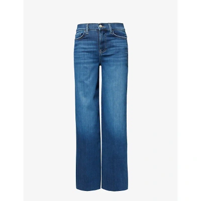 Frame Womens Lupine Le Slim High-rise Wide-leg Regular-fit Stretch-denim Jeans