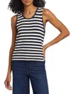 Frame Mariner Stripe-intarsia Cotton-blend Tank In Black