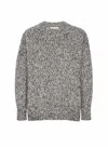Frame Women's Marl Round Neck Sweater In Black Multi In Gray