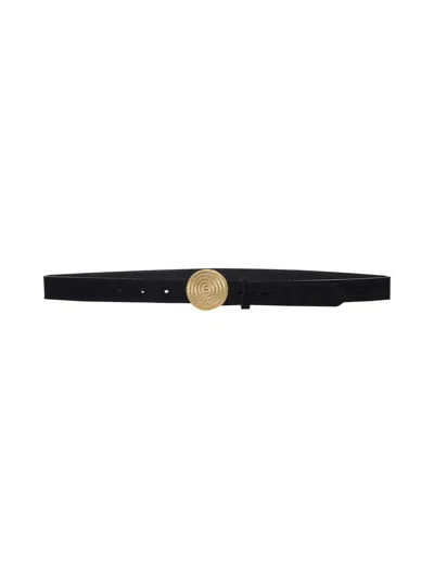 Frame Women's Medallion Buckle Belt In Black