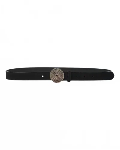 Frame Women's Medallion Buckle Belt In Black