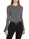 Frame Women's Metallic Godet-cuff Top In Silver