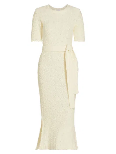 Frame Women's Mixed Stitch Midi-sweater Dress In Cream