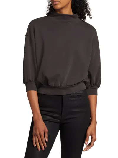 Frame Women's Mockneck Sweatshirt In Black