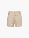 Frame Shorts Aus Einer Baumwoll-leinenmischung In Mushroom