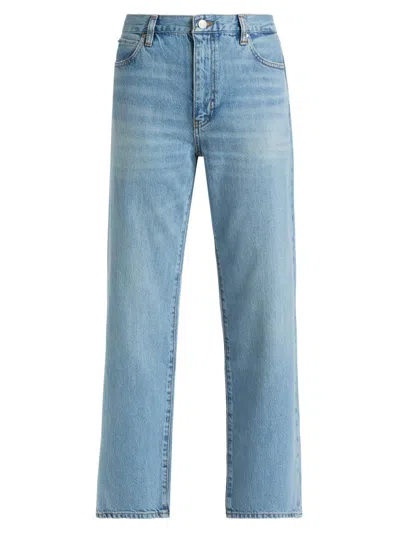 Frame Women's Off Duty Hang Stretch-cotton Straight-leg Crop Jeans In Blue