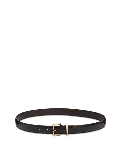 Frame Women's Petite Square Buckle Leather Belt In Black