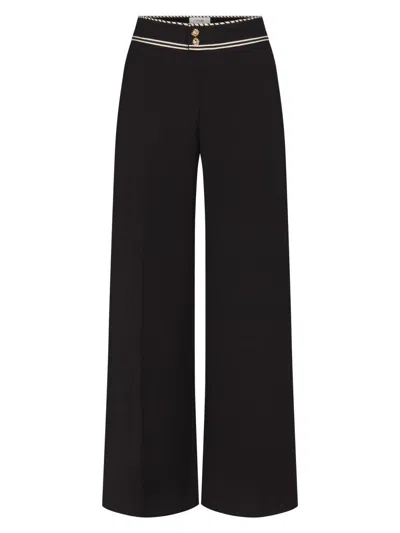 Frame Women's Prim High-rise Wide-leg Pants In Black