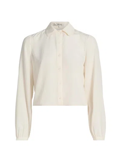 Frame The Silk Prim Blouse In White