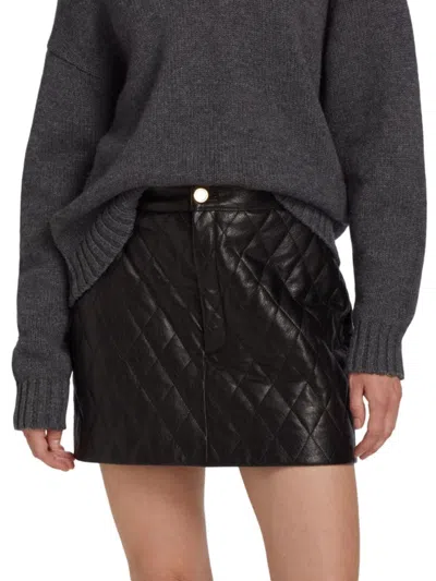 Frame Women's Quilted Leather Miniskirt