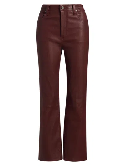 Frame Women's Reboot Leather Boot-cut Pants In Brown