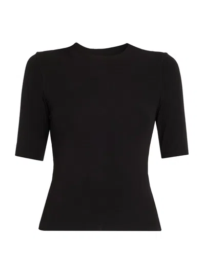 Frame Women's Rib Crewneck T-shirt In Black