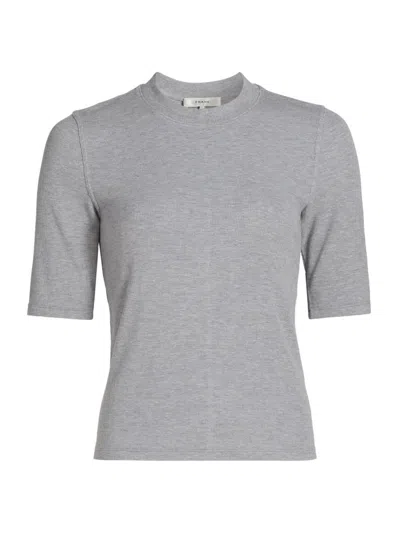 Frame Women's Rib-knit Crewneck T-shirt In Gray