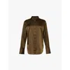 Frame Womens Rich Military The Standard Spread-collar Silk-blend Shirt