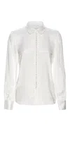 Frame Women's Round Collar Shirt In Cream In White