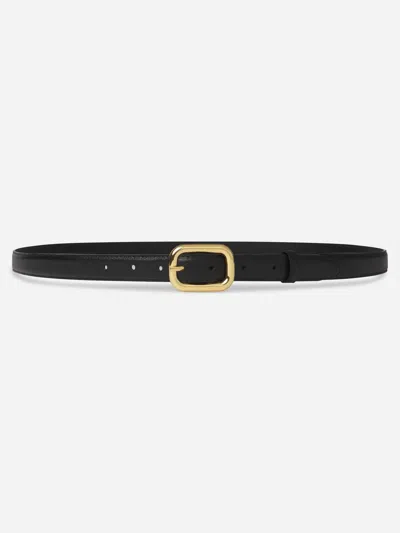 Frame Women's Rounded Buckle Belt In Black