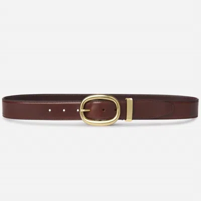 Frame Women's Rounded Buckle Belt In Dark Brown