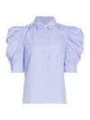 FRAME WOMEN'S RUCHED PUFF-SLEEVE SHIRT