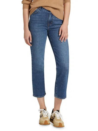 Frame Women's Ruler Crop High-rise Jeans In Brown