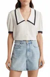 Frame Women's Sailor Blouse In Cream Multi In White