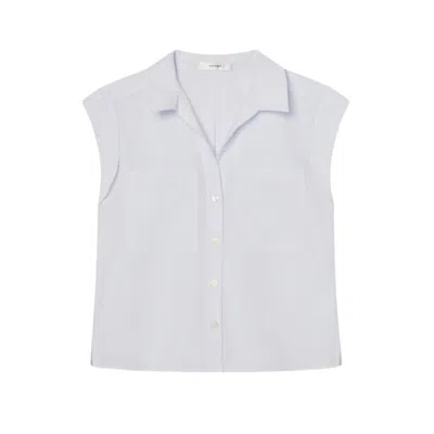 Frame Women's Seersucker Leisure Shirt In Blue In Gray