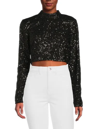 FRAME WOMEN'S SEQUINED CROP TOP