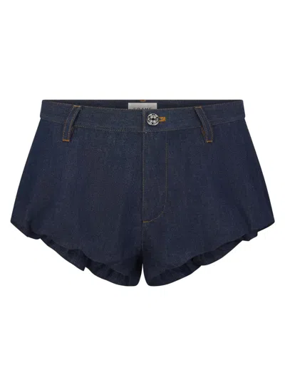 Frame Women's Shell Cotton Denim Shorts In Blue