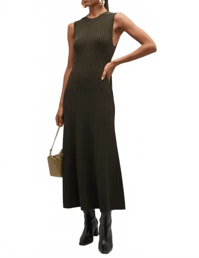 Frame Women's Shiny Rib Sweater Dress In Willow Green