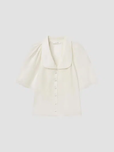 Frame Women's Silk Peter Pan-collar Gala Shirt In White