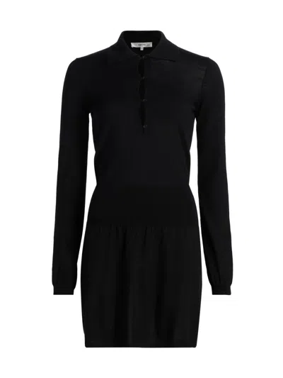 Frame Women's Smart Merino Wool Polo Minidress In Black
