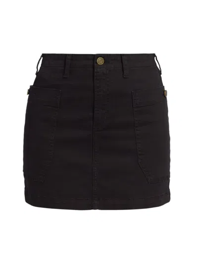 Frame Women's Stretch-cotton Cargo Miniskirt In Black