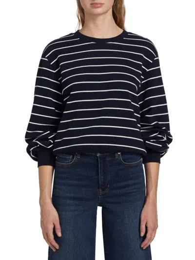 Frame Women's Stripe Blouson-sleeve Sweater In Multi