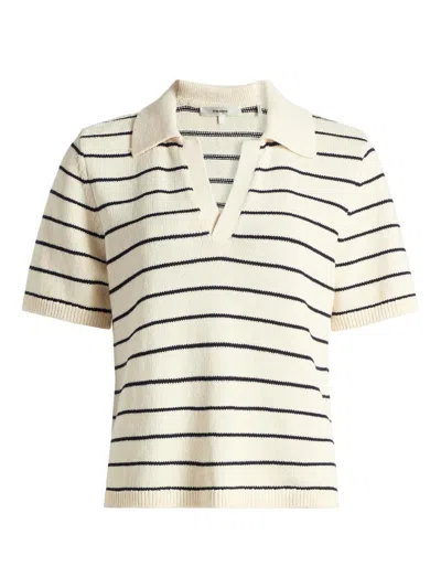 Frame Women's Striped Cotton Polo Shirt In Multi