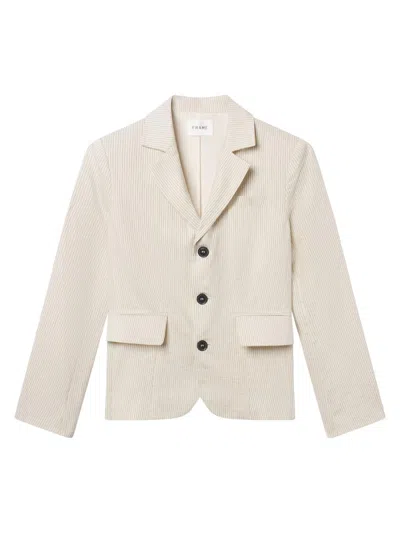 Frame Women's Striped Cotton/linen-blend Single-breasted Blazer In Multi
