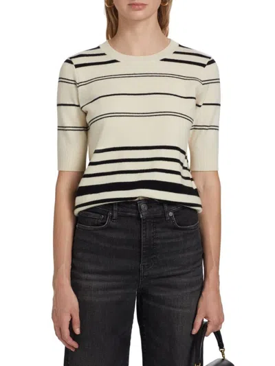 Frame Women's Striped Wool-cashmere Sweater In Neutral