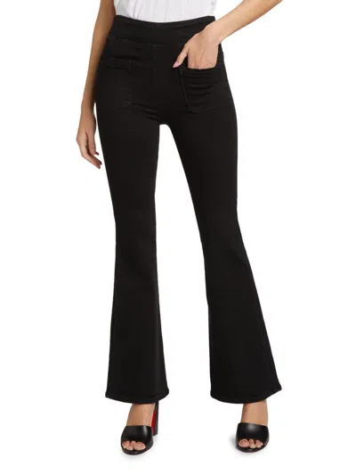 Frame Women's The Bardot Jetset High-rise Flare Jeans In Black